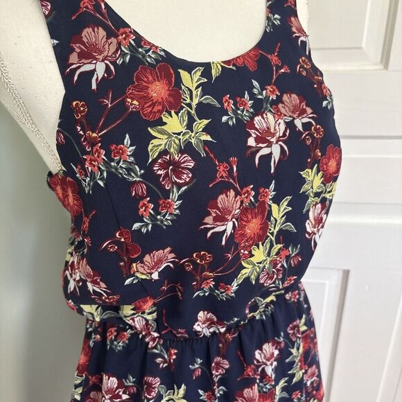 Divided, sleeveless Floral navy Knee Length dress size 10 Summer Sundress - Picture 2 of 4